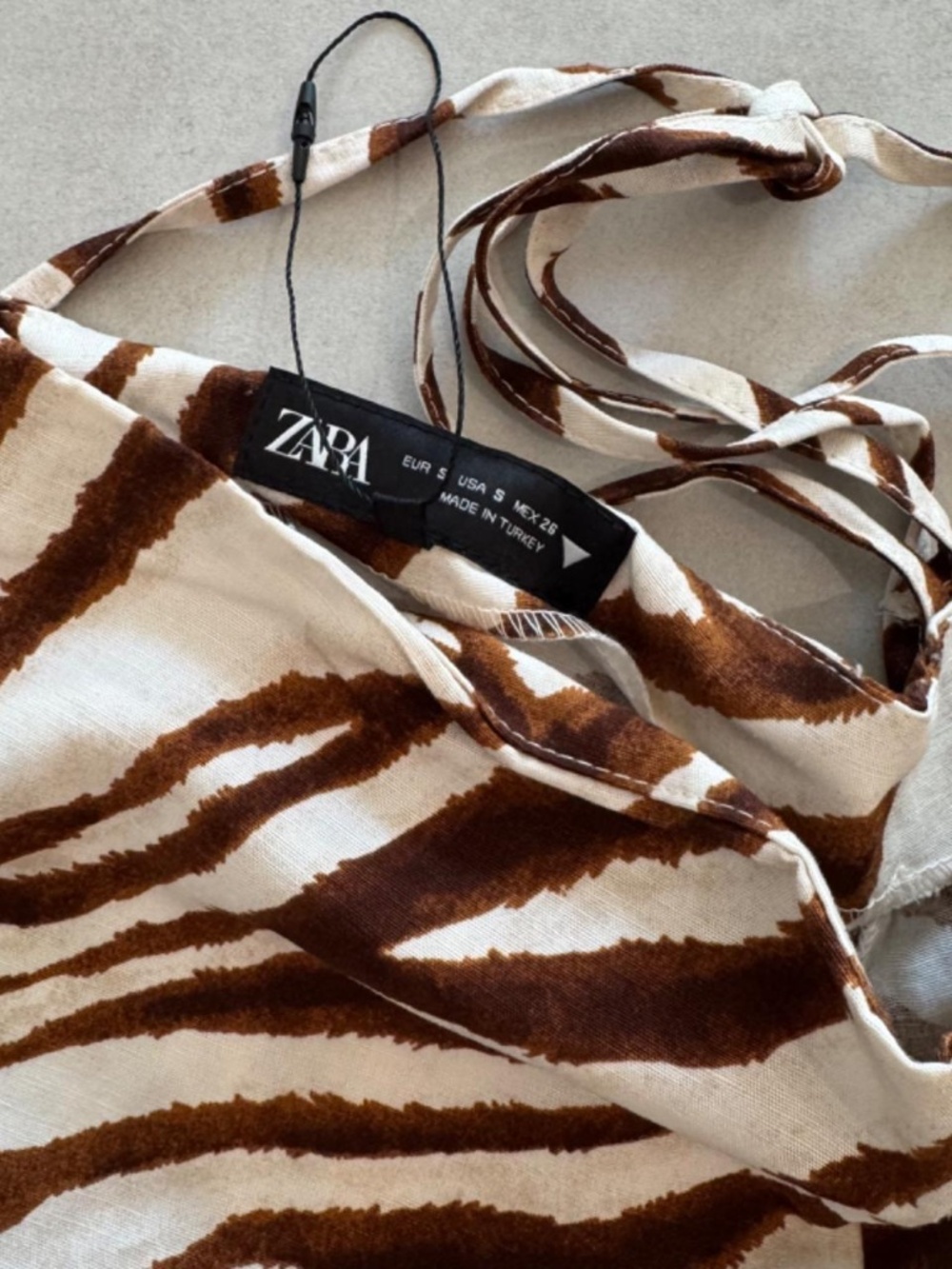 ZARA brown zebra wide leg trousers - Picture 3 of 3